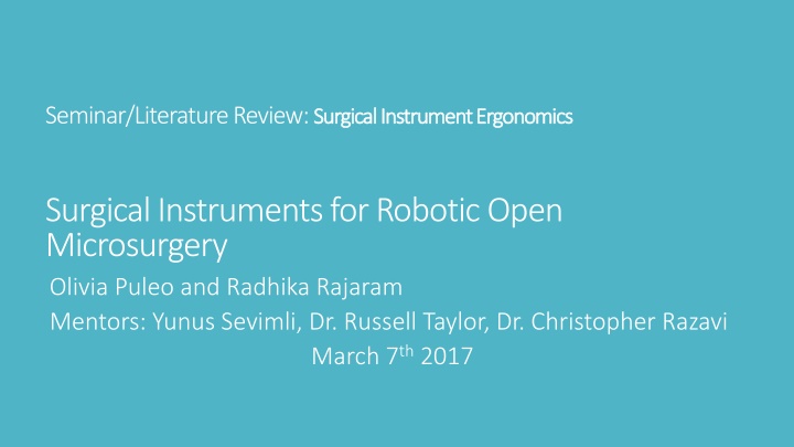 seminar literature review surgical instrument n.w