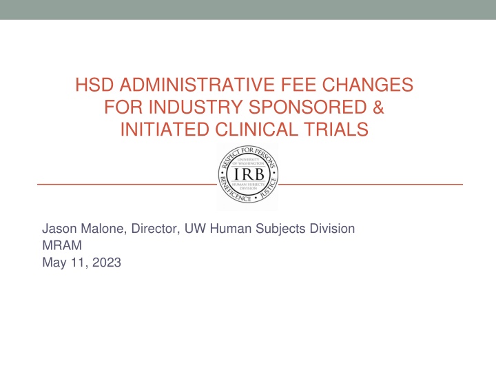 hsd administrative fee changes for industry n.w