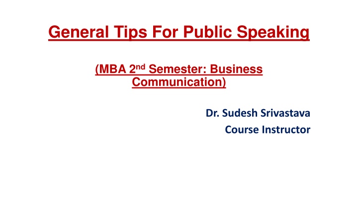 general tips for public speaking n.w