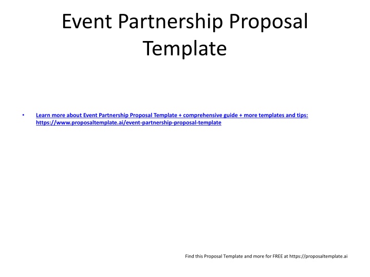 event partnership proposal template n.w