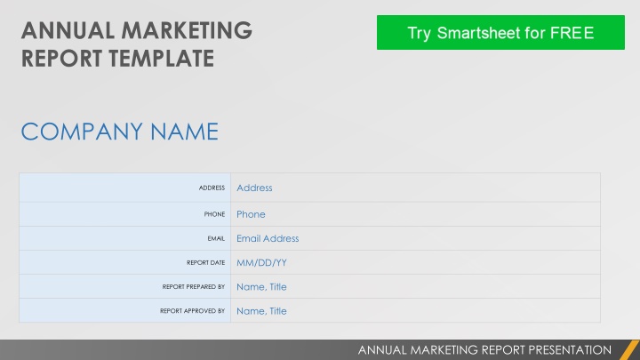 annual marketing report template n.w