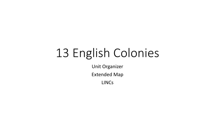 13 english colonies n.w