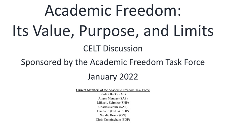 academic freedom its value purpose and limits n.w
