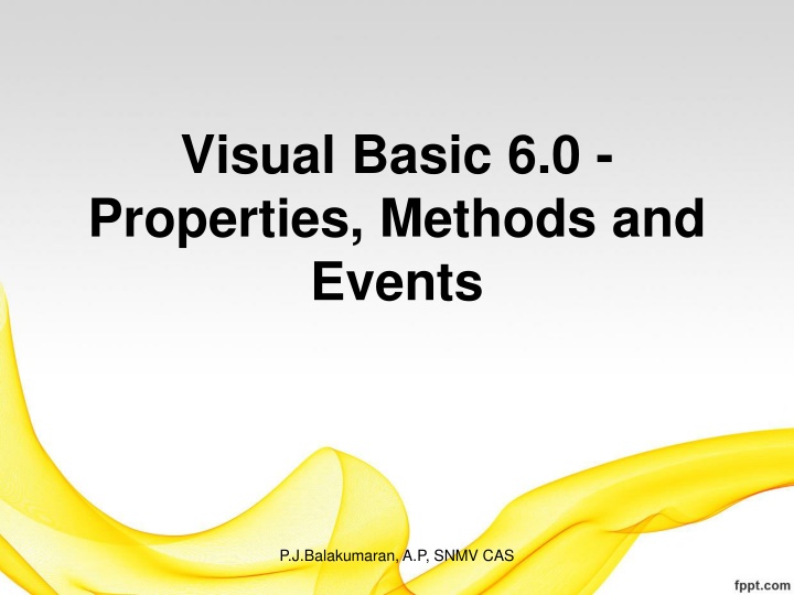 visual basic 6 0 properties methods and events n.w