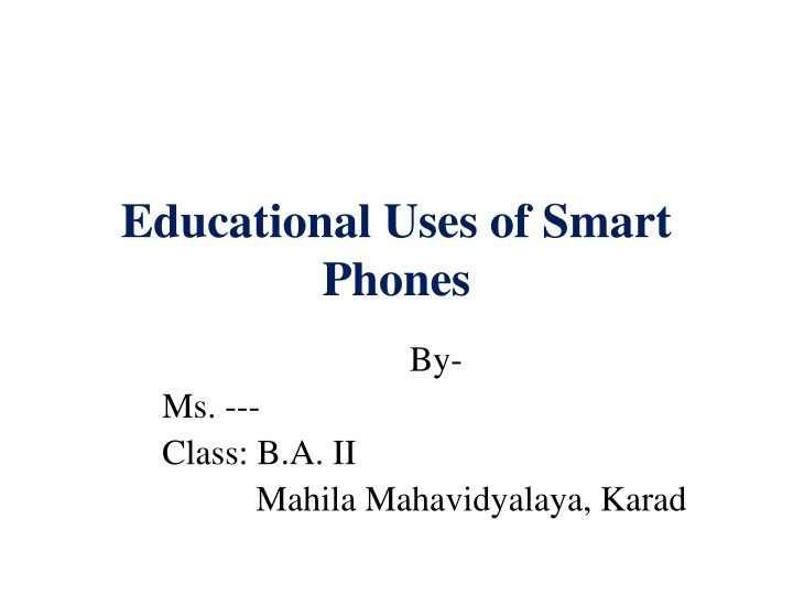 educational uses of smart phones n.w