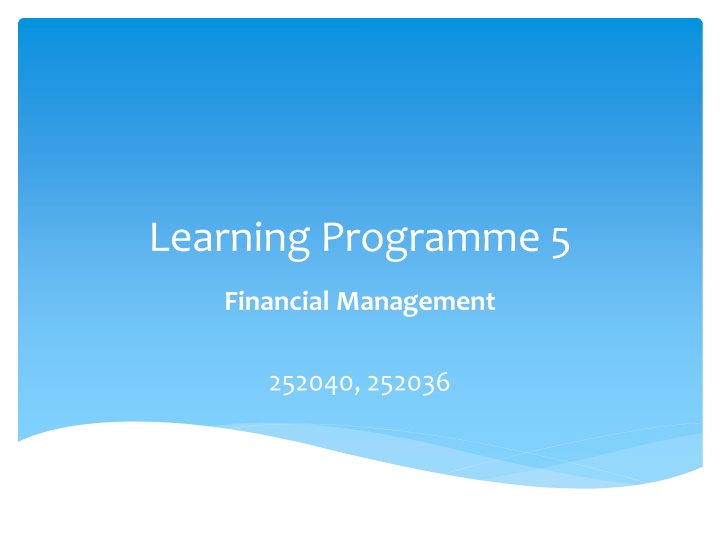 learning programme 5 n.w