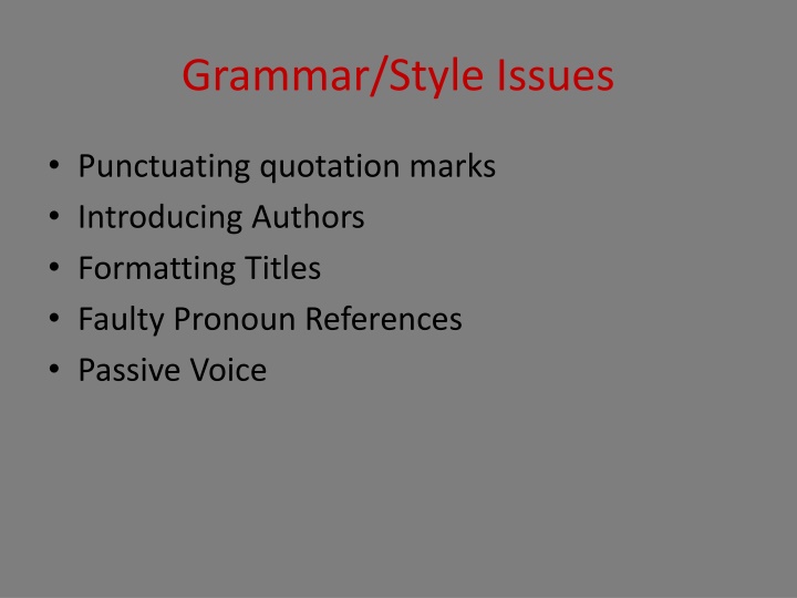 grammar style issues n.w