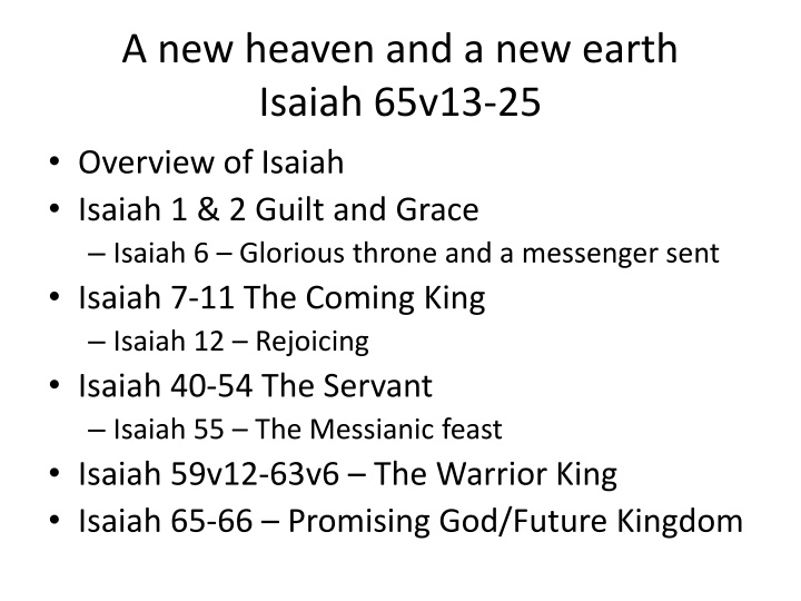 a new heaven and a new earth isaiah 65v13 n.w