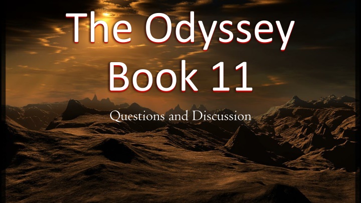 the odyssey book 11 questions and discussion n.w