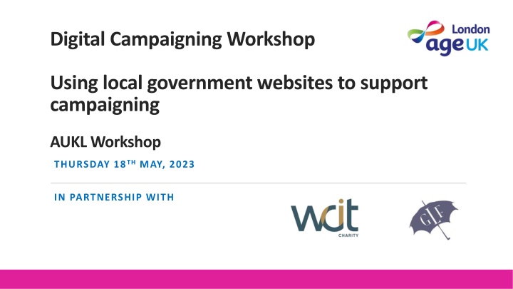 digital campaigning workshop n.w