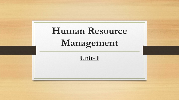 human resource management n.w