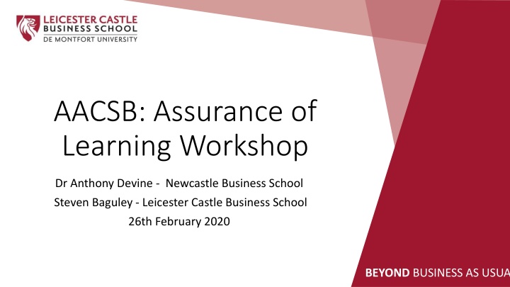 aacsb assurance of learning workshop n.w