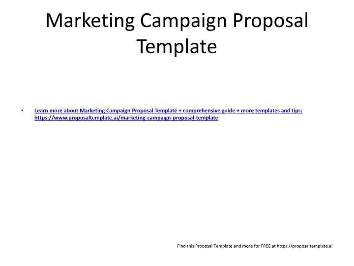 marketing campaign proposal template n.w
