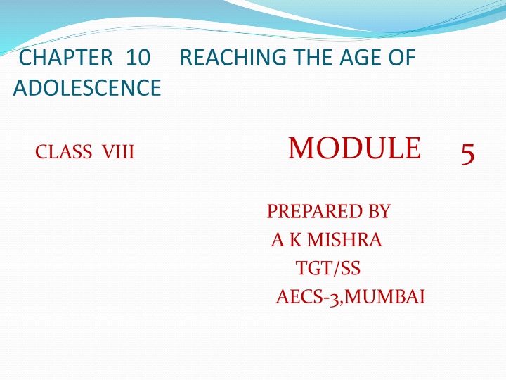 chapter 10 reaching the age of adolescence n.w