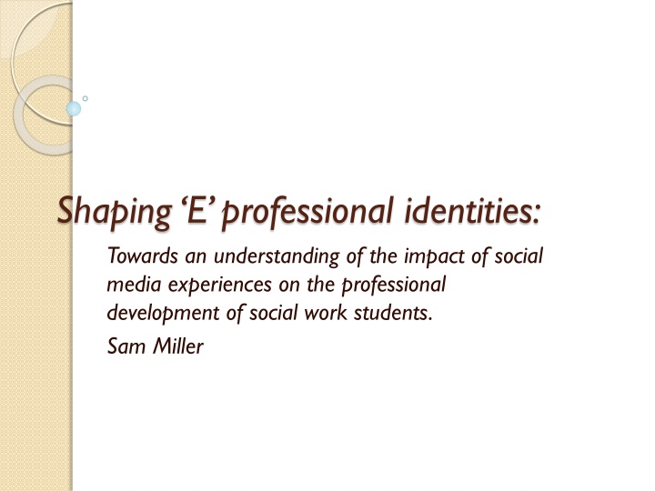 shaping e professional identities towards n.w