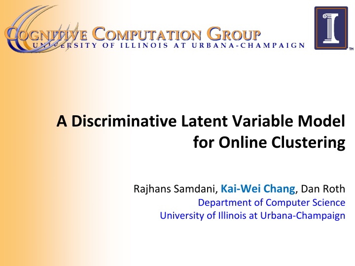 a discriminative latent variable model for online n.w