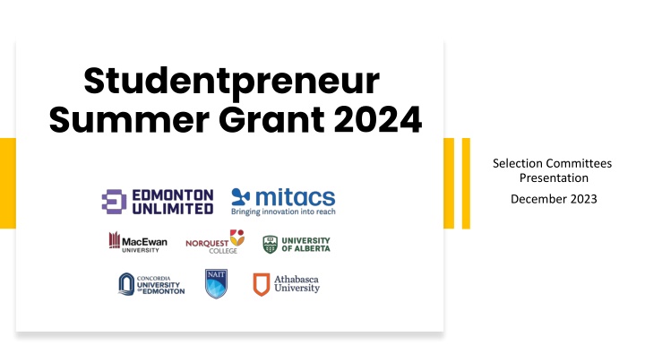 studentpreneur summer grant 2024 n.w