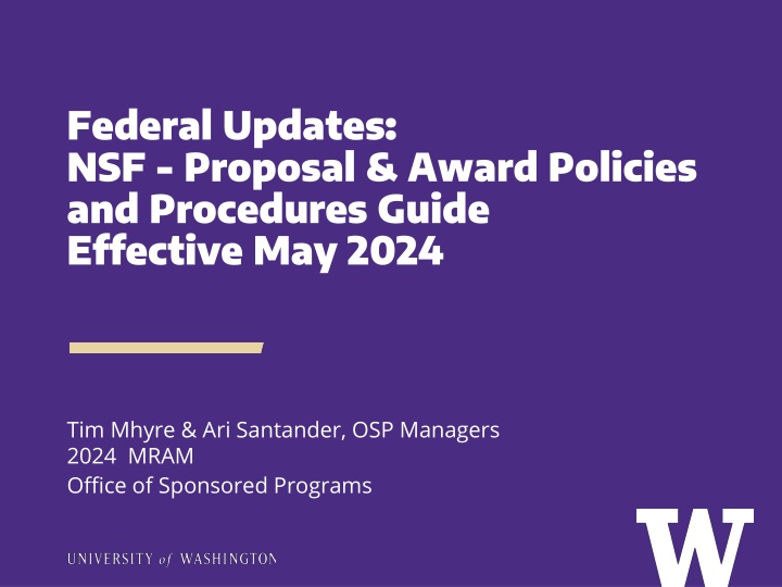 federal updates nsf proposal award policies n.w