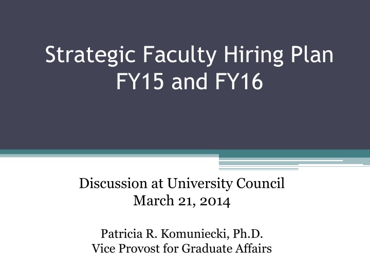 strategic faculty hiring plan fy15 and fy16 n.w