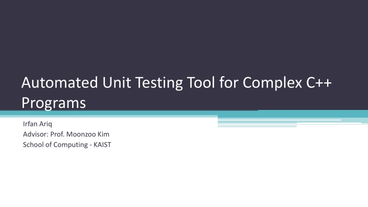 automated unit testing tool for complex c programs n.w