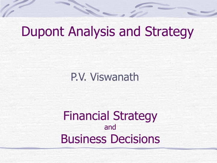 dupont analysis and strategy n.w