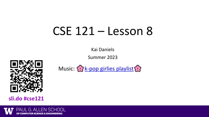 cse 121 lesson 8 n.w