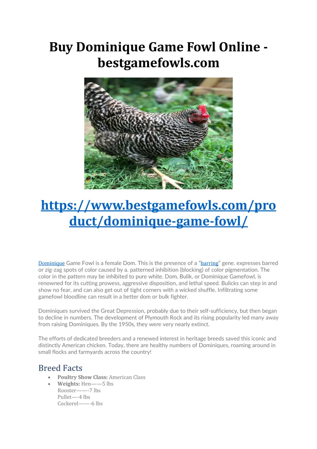 buy dominique game fowl online bestgamefowls com n.