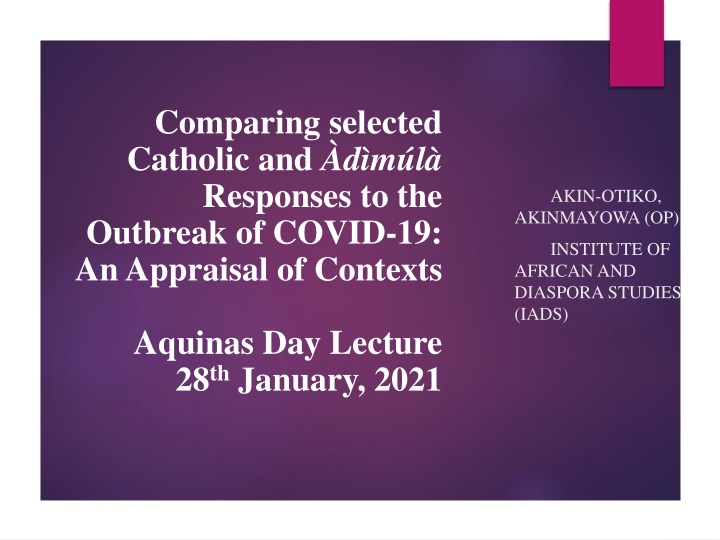 comparing selected catholic and d m l responses n.w