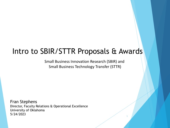 intro to sbir sttr proposals awards n.w