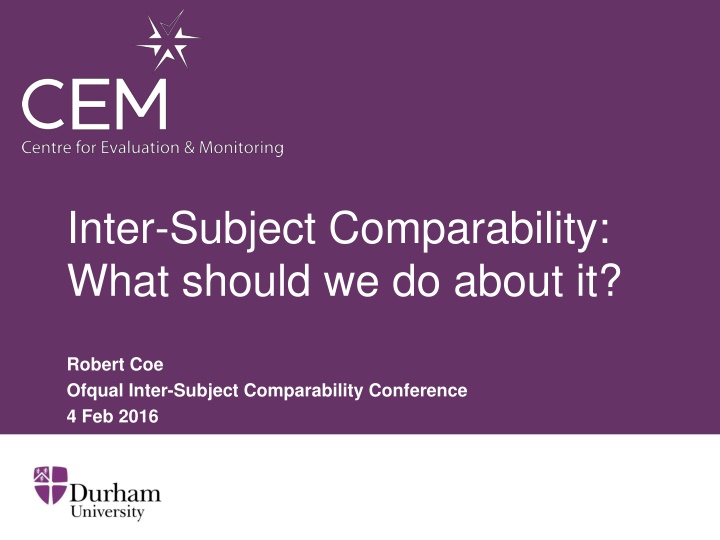 inter subject comparability what should n.w