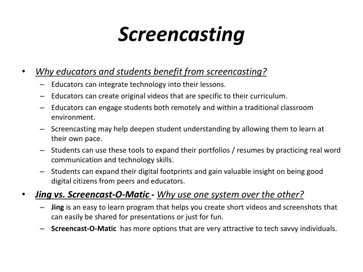 screencasting n.w
