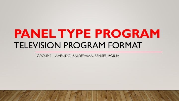 panel type program television program format n.w