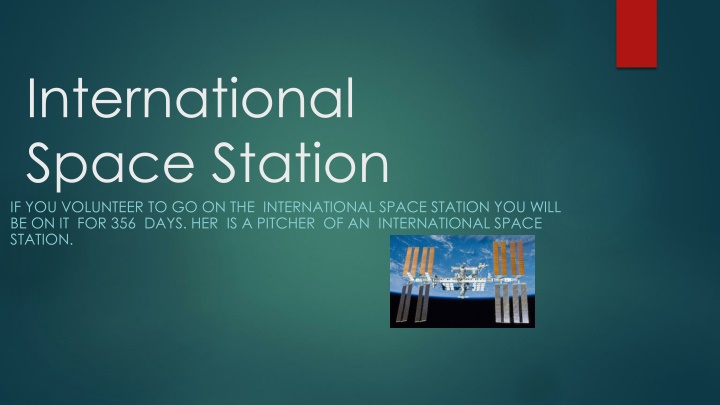 international space station if you volunteer n.w