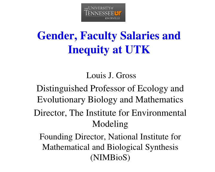 gender faculty salaries and inequity at utk n.w