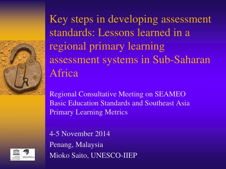 key steps in developing assessment standards n.w