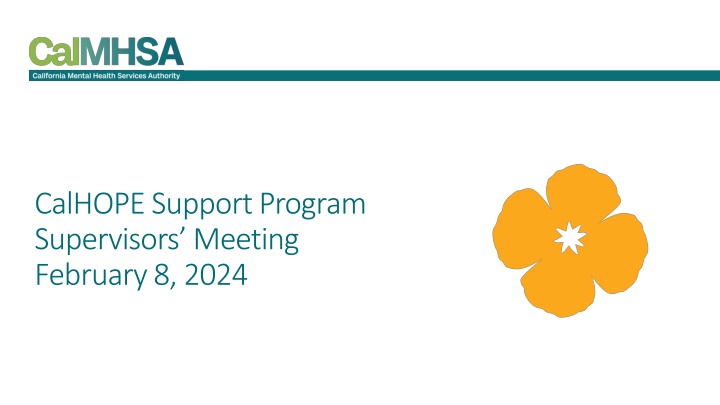 calhope support program supervisors meeting n.w