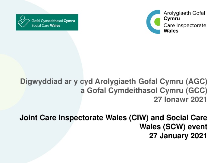 digwyddiad ar y cyd arolygiaeth gofal cymru n.w