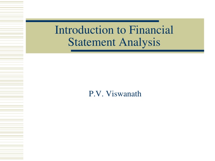 introduction to financial statement analysis n.w