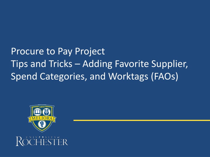procure to pay project tips and tricks adding n.w