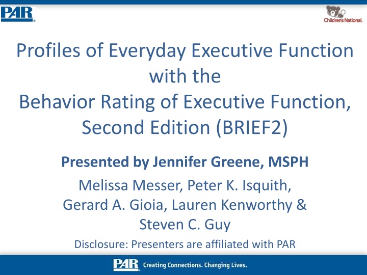 profiles of everyday executive function with n.w