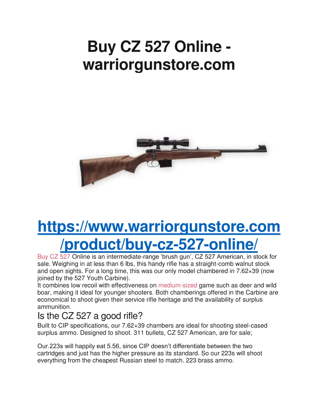 buy cz 527 online warriorgunstore com n.