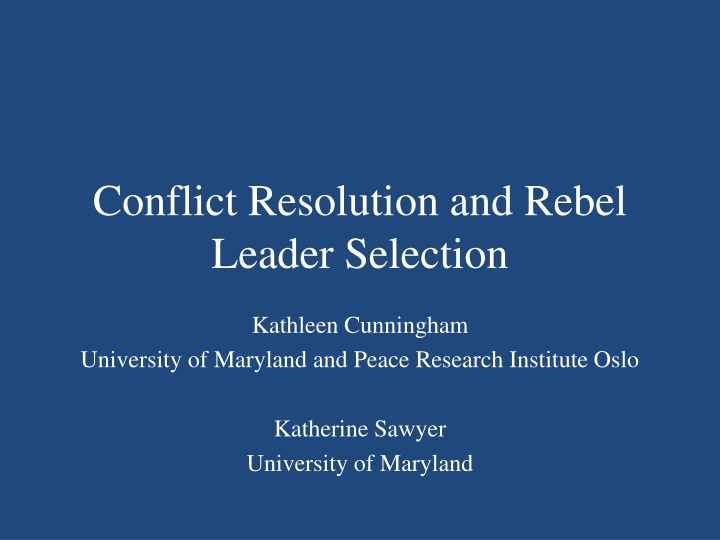 conflict resolution and rebel leader selection n.w