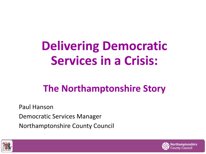 delivering democratic services in a crisis n.w