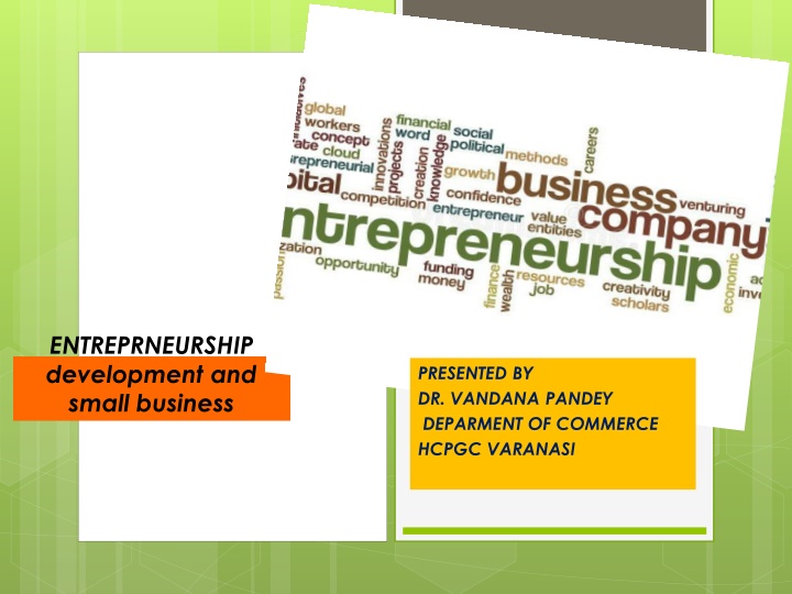 entreprneurship development and small business n.w