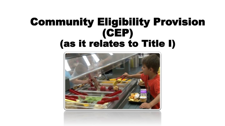 community eligibility provision community n.w