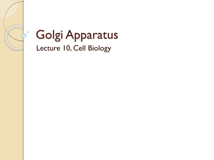 golgi apparatus lecture 10 cell biology n.w