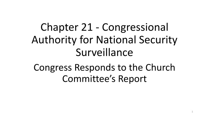 chapter 21 congressional authority for national n.w