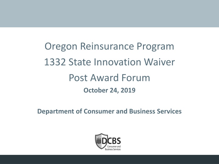 oregon reinsurance program 1332 state innovation n.w
