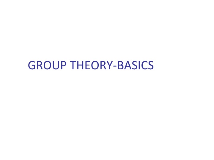 group theory basics n.w