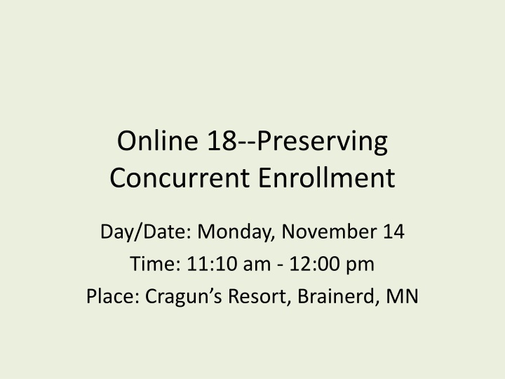 online 18 preserving concurrent enrollment n.w